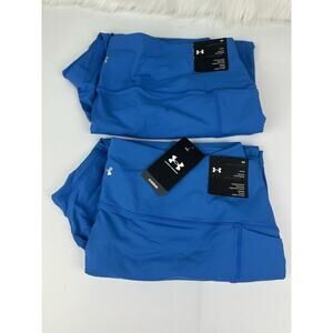 2pcs Under Armour Womens Plus Size 3X High Rise Ankle Leggings Blue Pockets New